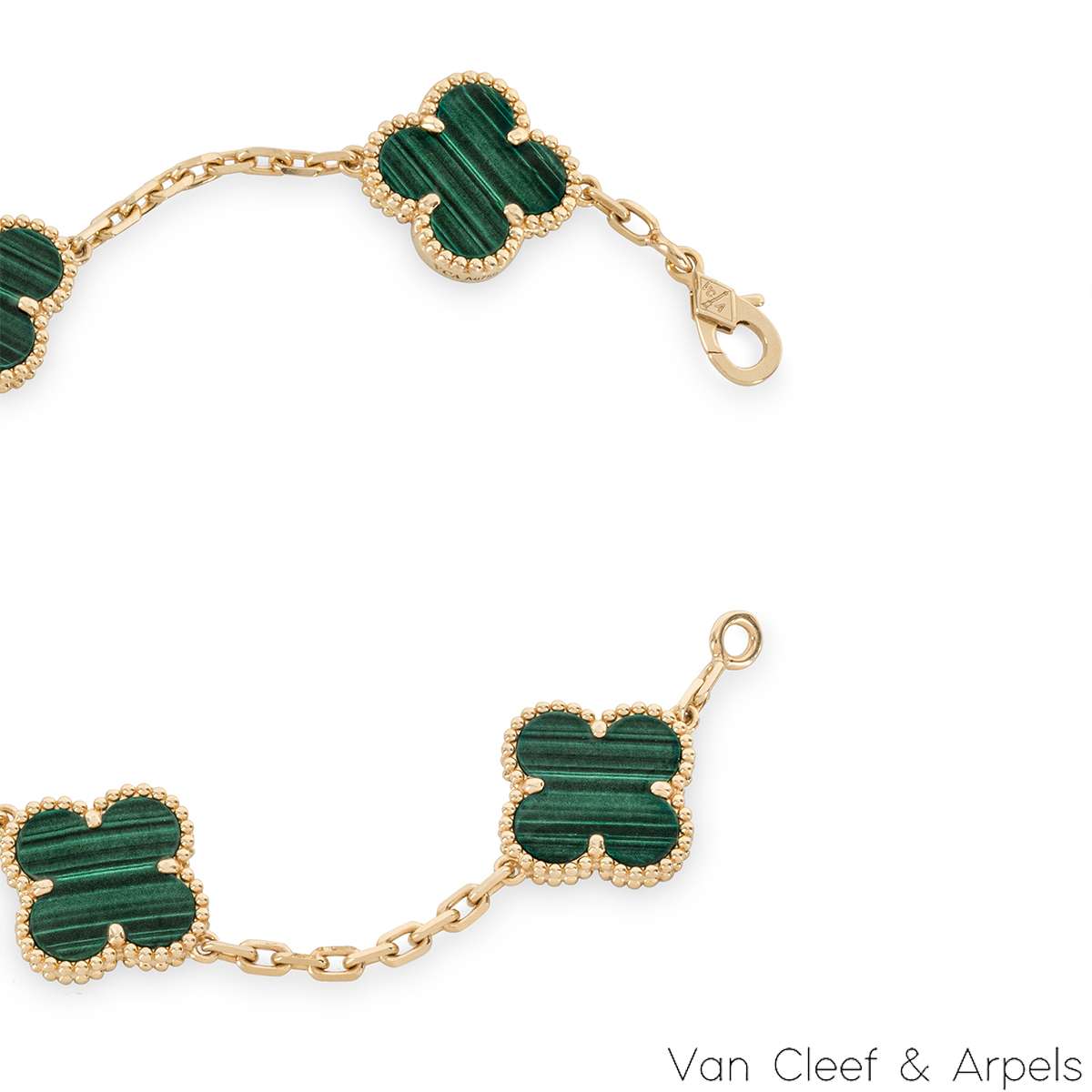 Van Cleef & Arpels Malachite Vintage Alhambra Bracelet VCARL80900